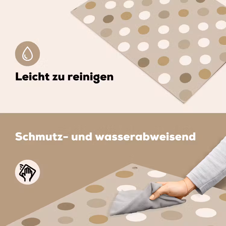 Polka - Dots - Beige Inductie beschemer met haakjes klein 777 -ky-schoon-de