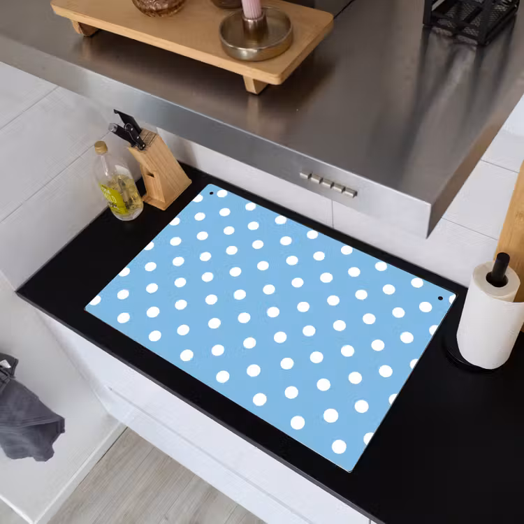 Polka - Dots - Blauw Inductie beschemer met haakjes klein 777 -sfeer1