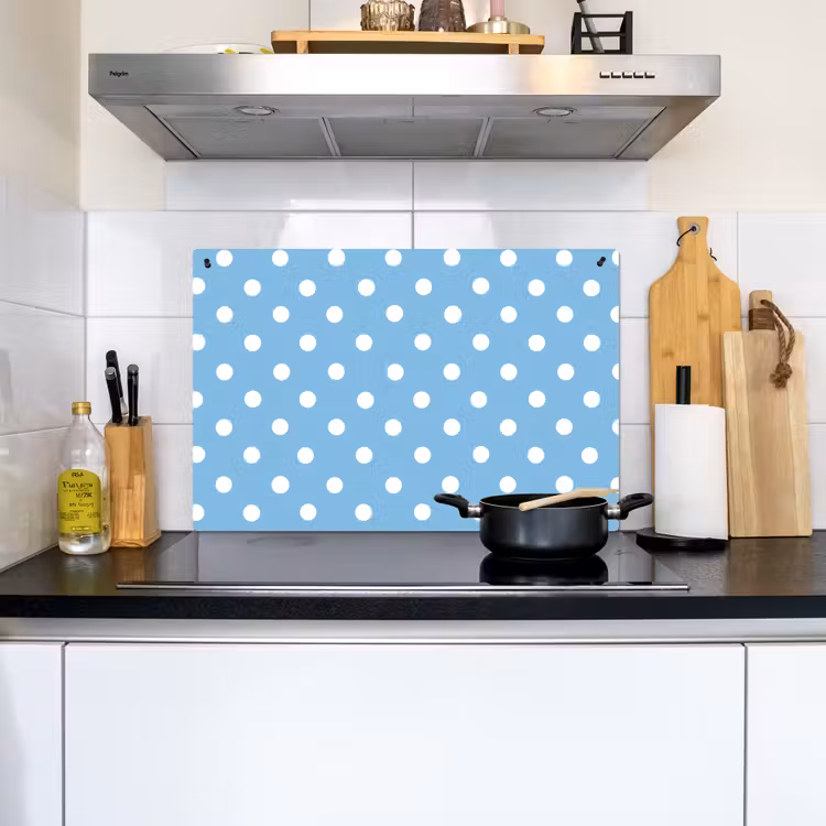 Polka - Dots - Blauw Inductie beschemer met haakjes klein 777 -sfeer2