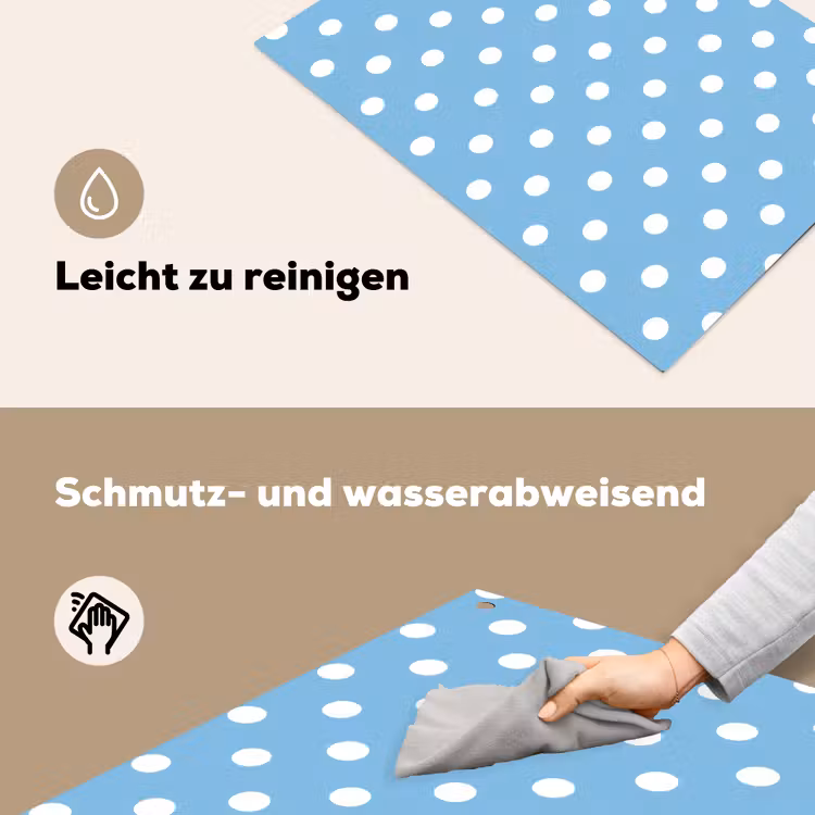 Polka - Dots - Blauw Inductie beschemer met haakjes klein 777 -ky-schoon-de