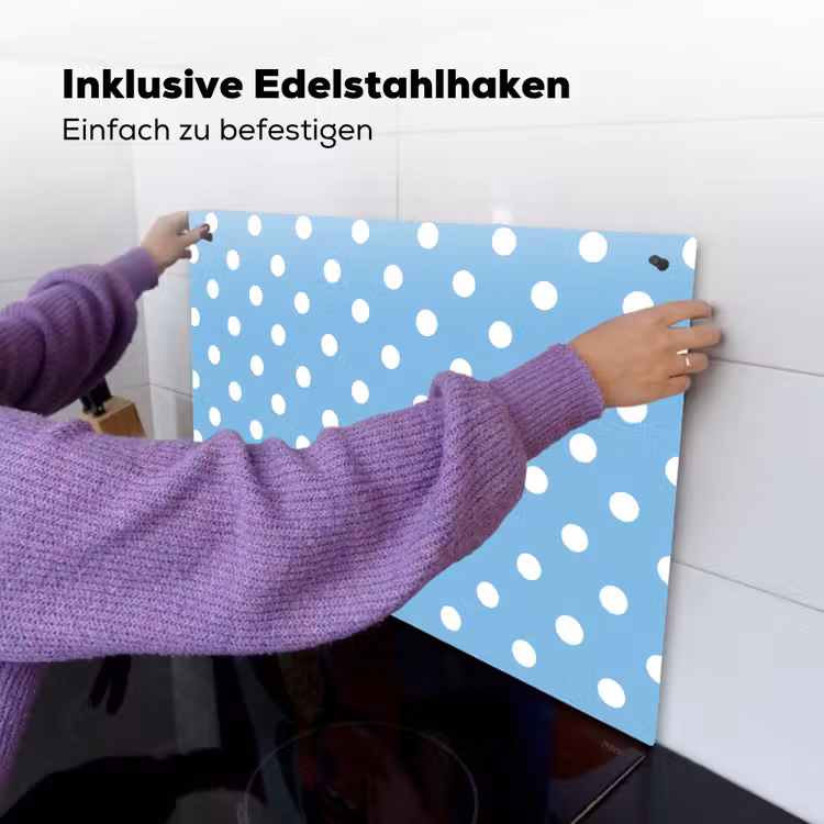 Polka - Dots - Blauw Inductie beschemer met haakjes klein 777 -ky-ophangen-de