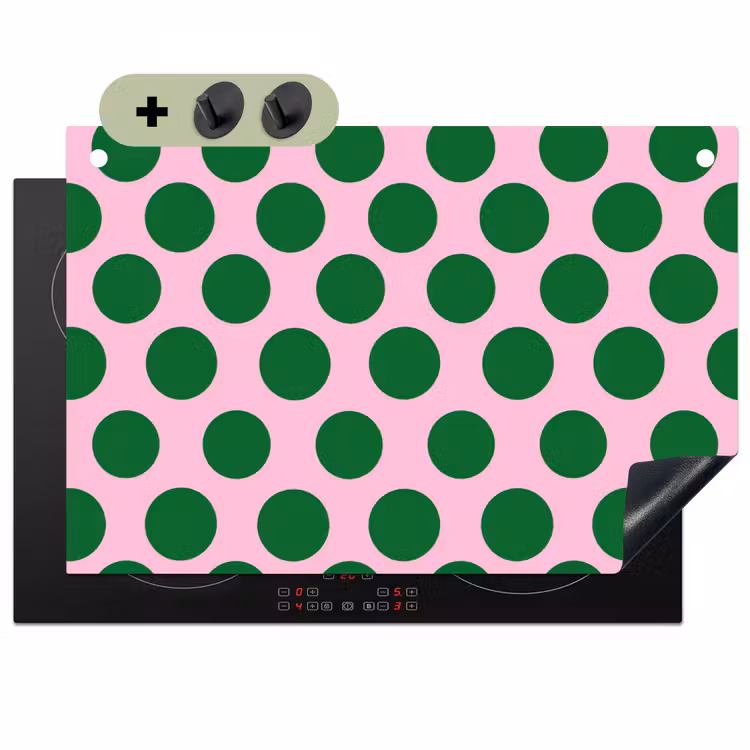 Polkadots - Patroon - Groen Inductie beschemer met haakjes klein 777 -3d