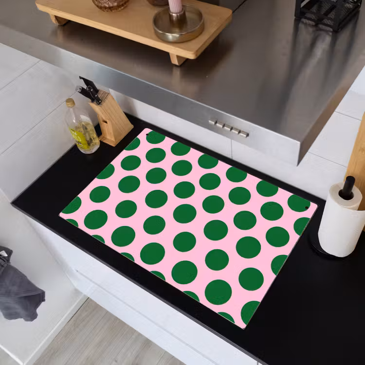 Polkadots - Patroon - Groen Inductie beschemer met haakjes klein 777 -sfeer1