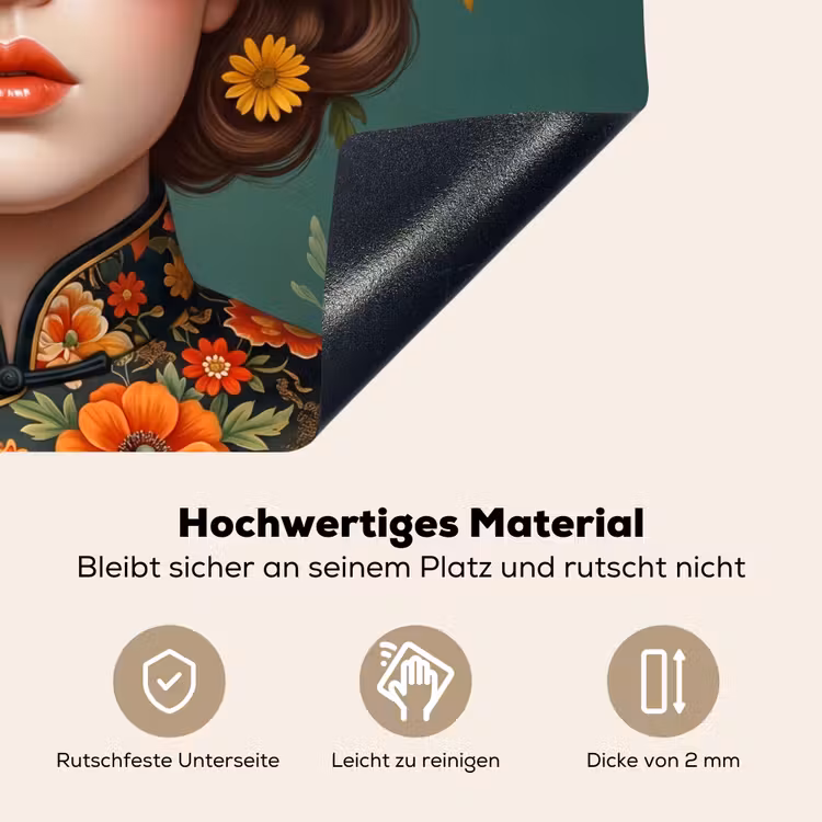 Portret - Vrouw - Kleurrijk - Expressief Inductie beschemer met haakjes klein -ky-onderkant-de