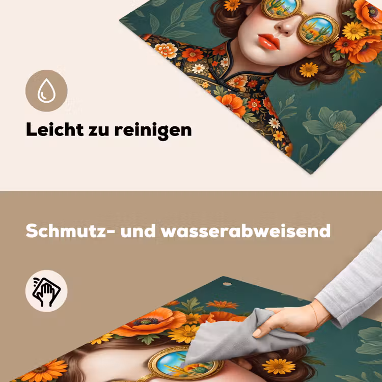 Portret - Vrouw - Kleurrijk - Expressief Inductie beschemer met haakjes klein -ky-schoon-de