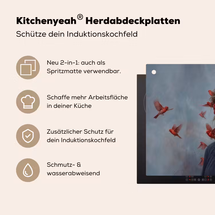 Portret - Krachtig - Rood Inductie beschemer met haakjes klein -ky-usp-de