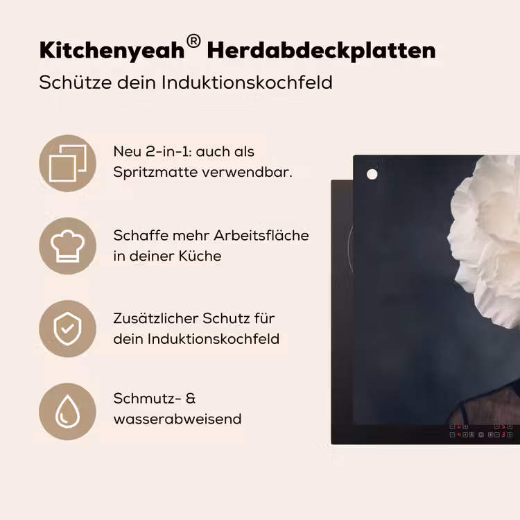 Portret - Mysterieus - Wit Inductie beschemer met haakjes klein -ky-usp-de
