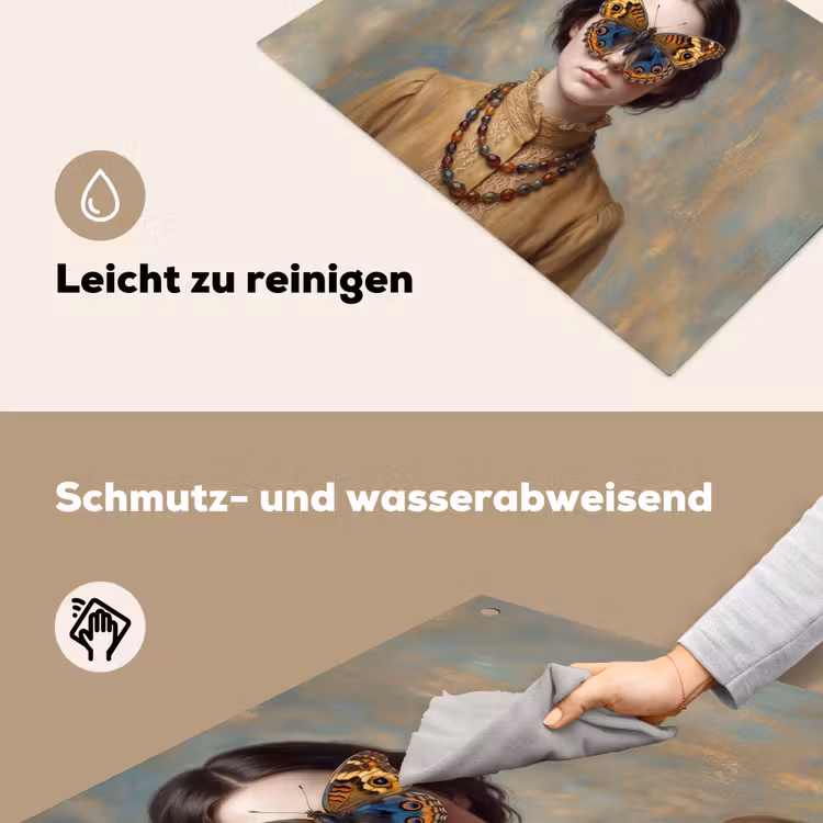 Portret - Vlinder - Kleurrijk Inductie beschemer met haakjes klein -ky-schoon-de