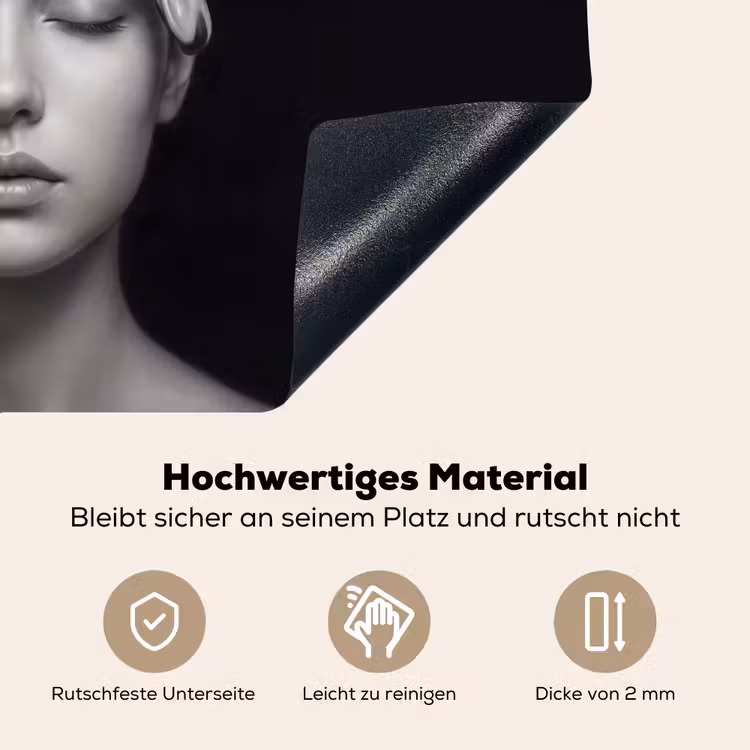 Portret - Zwaan - Zwart - Wit Inductie beschemer met haakjes klein -ky-onderkant-de