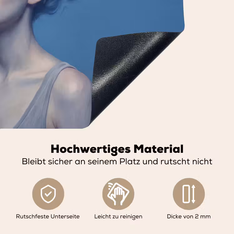 Portret - Zonnebril - Rook - Abstract - Blauw Inductie beschemer met haakjes klein -ky-onderkant-de