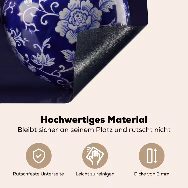 Porselein- Kersen - Delfts - Blauw Inductie beschemer met haakjes klein -ky-onderkant-de