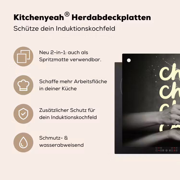 Cheers - Wijn - Zwart - Wit Inductie beschemer met haakjes klein -ky-usp-de