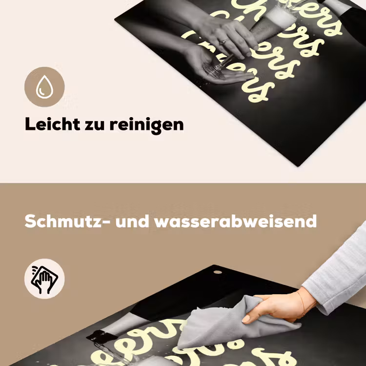 Cheers - Wijn - Zwart - Wit Inductie beschemer met haakjes klein -ky-schoon-de