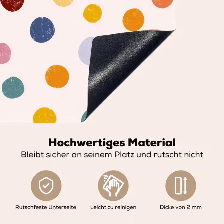Stippen - Subtiel - Kleurrijk Inductie beschemer met haakjes klein 777 -ky-onderkant-de