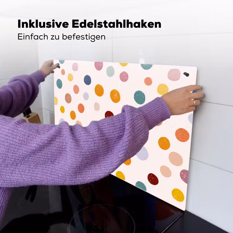 Stippen - Subtiel - Kleurrijk Inductie beschemer met haakjes klein 777 -ky-ophangen-de