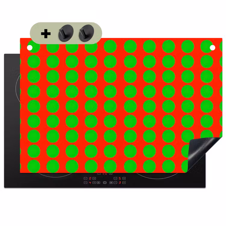 Stippen - Patroon - Groen Inductie beschemer met haakjes klein 777 -3d