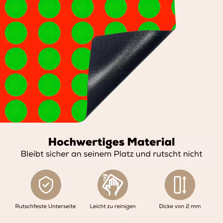 Stippen - Patroon - Groen Inductie beschemer met haakjes klein 777 -ky-onderkant-de