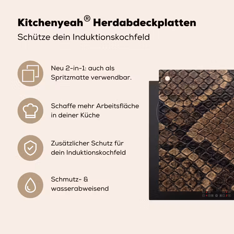 Python - Schubben - Brons Inductie beschemer met haakjes klein -ky-usp-de