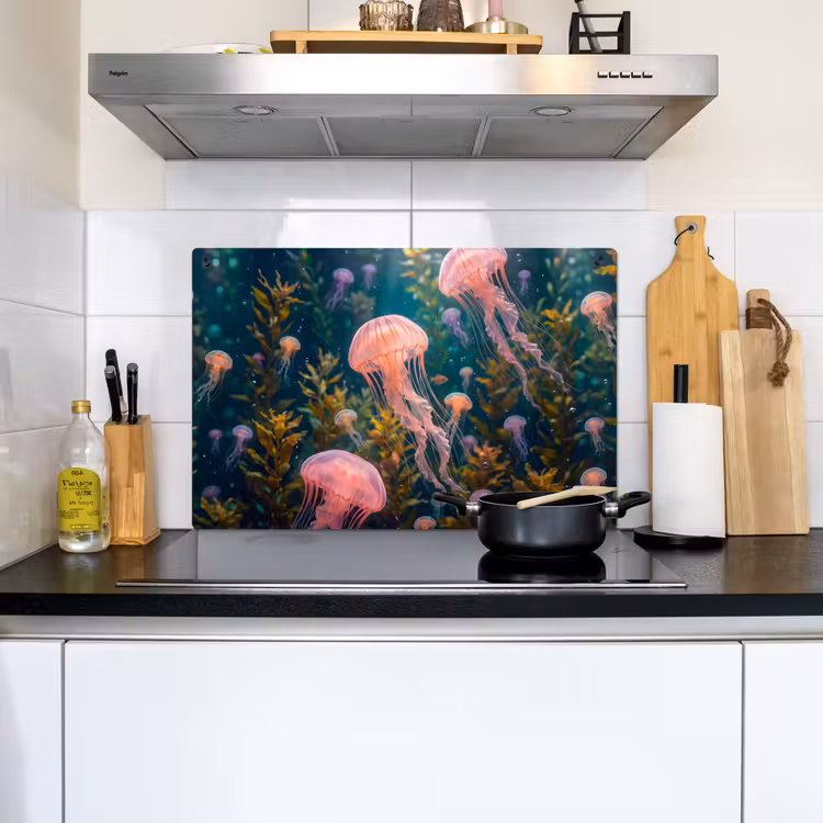 Kwal - Roze - Onderwater - Zeeleven - Dieren Inductie beschemer met haakjes klein -sfeer2