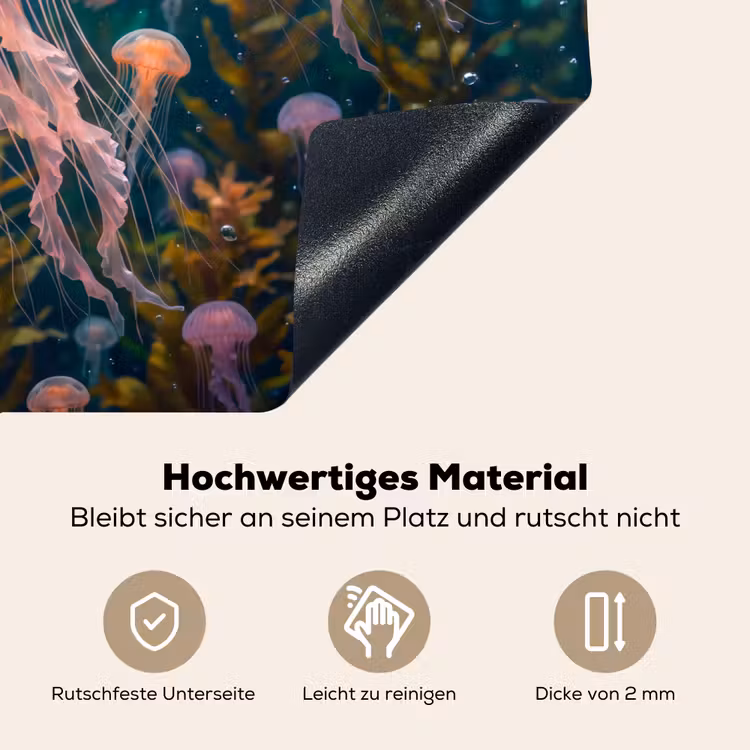Kwal - Roze - Onderwater - Zeeleven - Dieren Inductie beschemer met haakjes klein -ky-onderkant-de