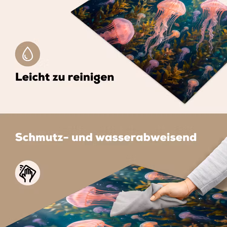 Kwal - Roze - Onderwater - Zeeleven - Dieren Inductie beschemer met haakjes klein -ky-schoon-de