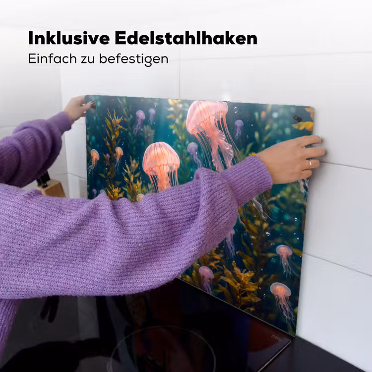 Kwal - Roze - Onderwater - Zeeleven - Dieren Inductie beschemer met haakjes klein -ky-ophangen-de