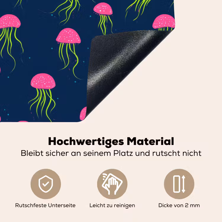 Kwallen - Diepzee - Neon Inductie beschemer met haakjes klein 777 -ky-onderkant-de