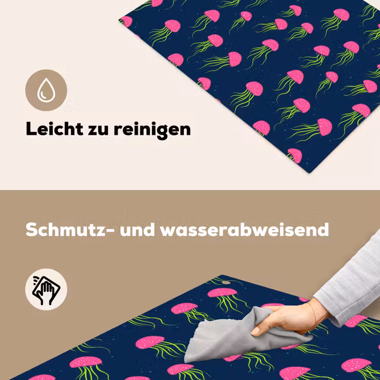 Kwallen - Diepzee - Neon Inductie beschemer met haakjes klein 777 -ky-schoon-de