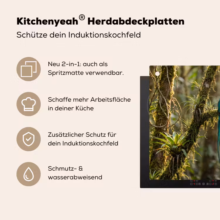 Quetzal - Jungle - Natuur - Groen Inductie beschemer met haakjes klein -ky-usp-de