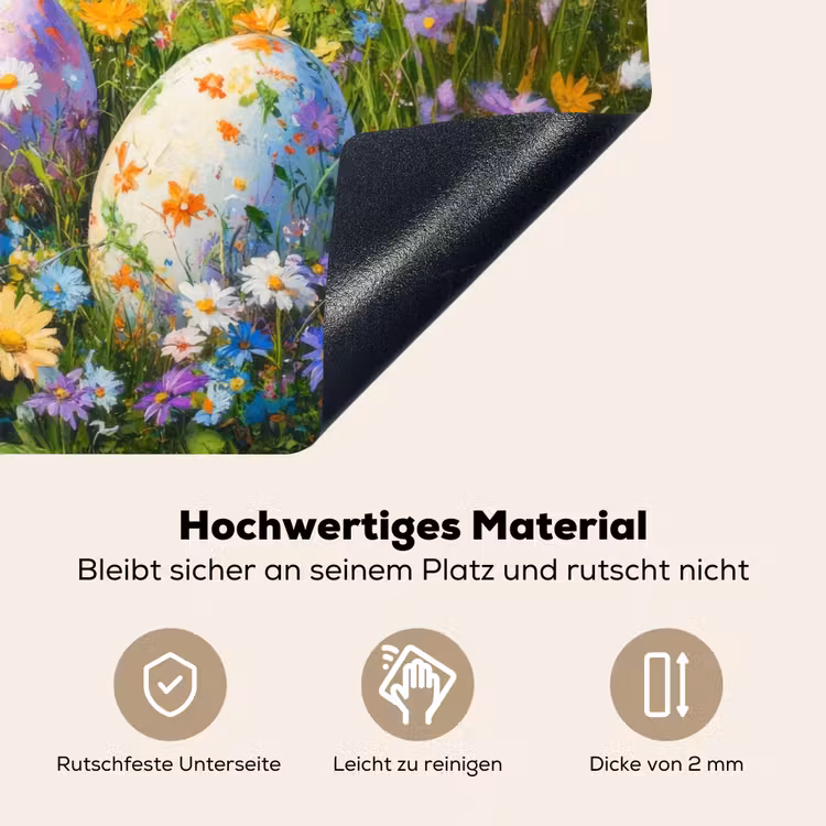 Grasveld - Eieren - Bloemen Inductie beschemer met haakjes klein -ky-onderkant-de