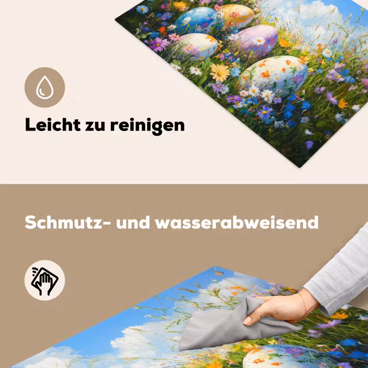 Grasveld - Eieren - Bloemen Inductie beschemer met haakjes klein -ky-schoon-de