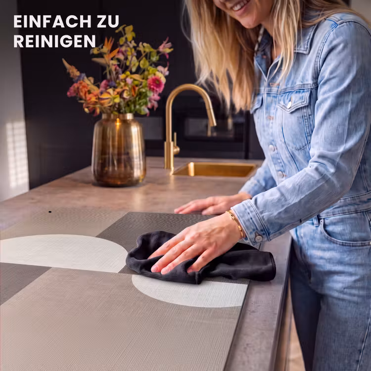 2-in-1 Herdabdeckplatte & Spritzschutz - Raster - Halbkreise - Kontrast - Raster - Halve cirkels - Contrast Inductie beschemer met haakjes klein