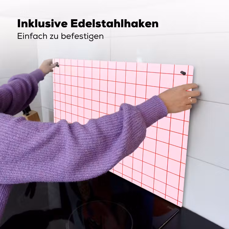 Raster - Patroon - Roze Inductie beschemer met haakjes klein 777 -ky-ophangen-de