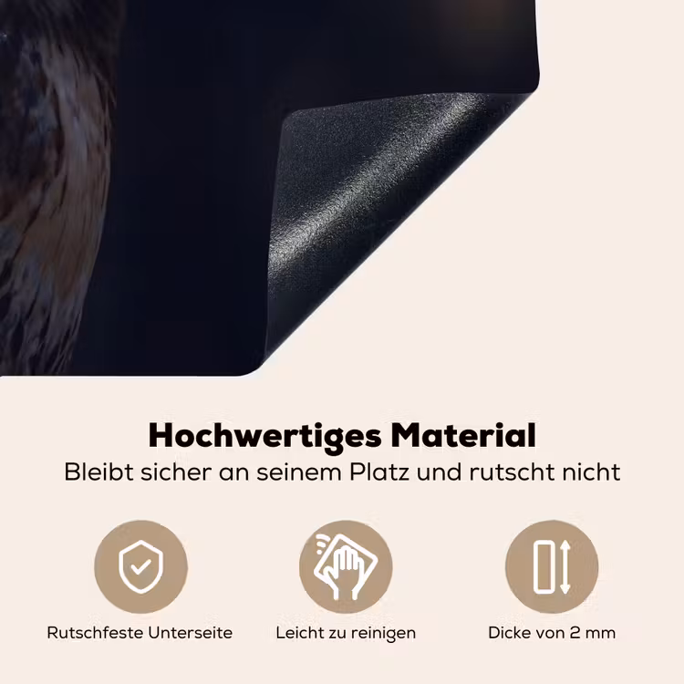 Roofvogel - Buizerd - Bruin Inductie beschemer met haakjes klein -ky-onderkant-de
