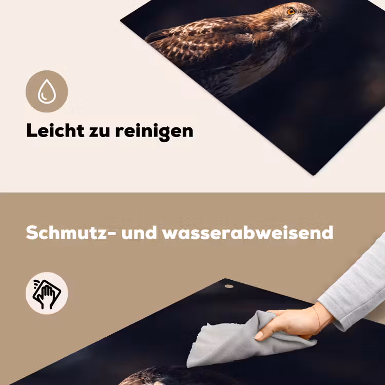 Roofvogel - Buizerd - Bruin Inductie beschemer met haakjes klein -ky-schoon-de