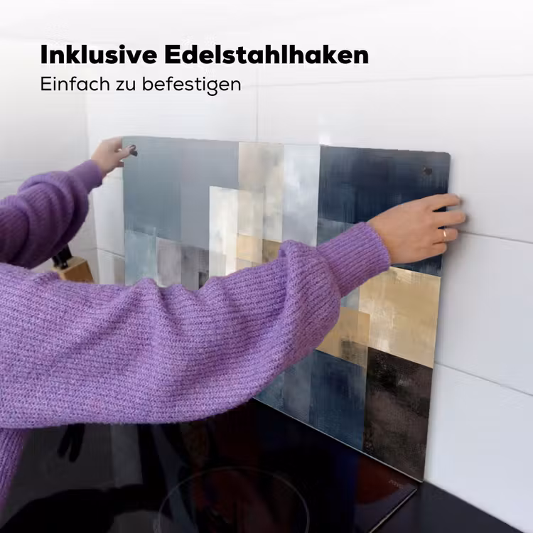 Rechthoeken - Abstract - Blauw Inductie beschemer met haakjes klein -ky-ophangen-de