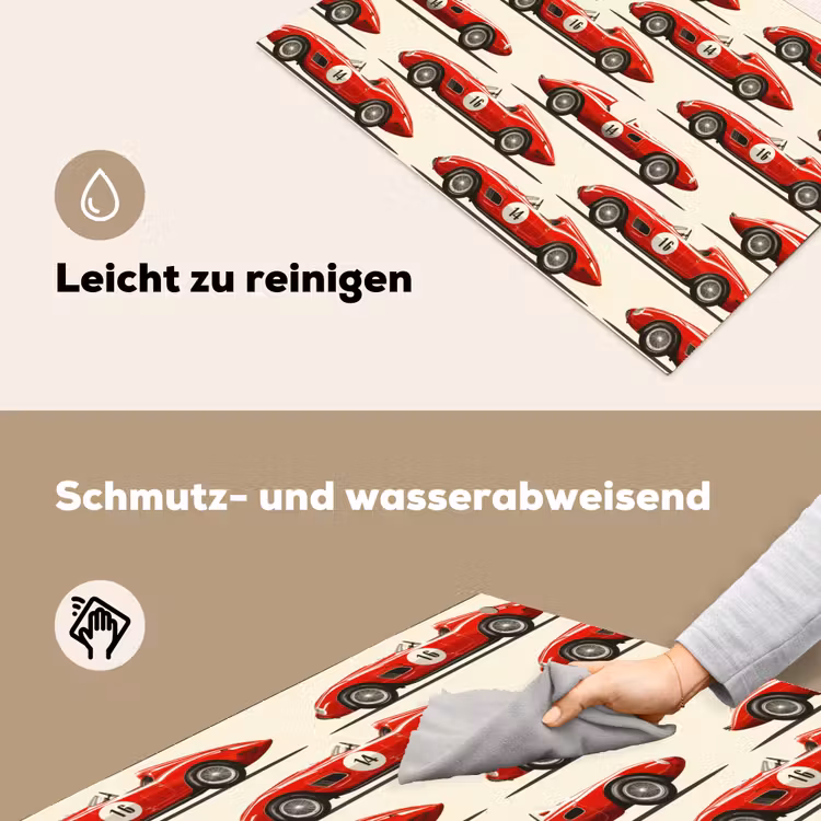 Raceauto - Retro - Rood Inductie beschemer met haakjes klein 777 -ky-schoon-de