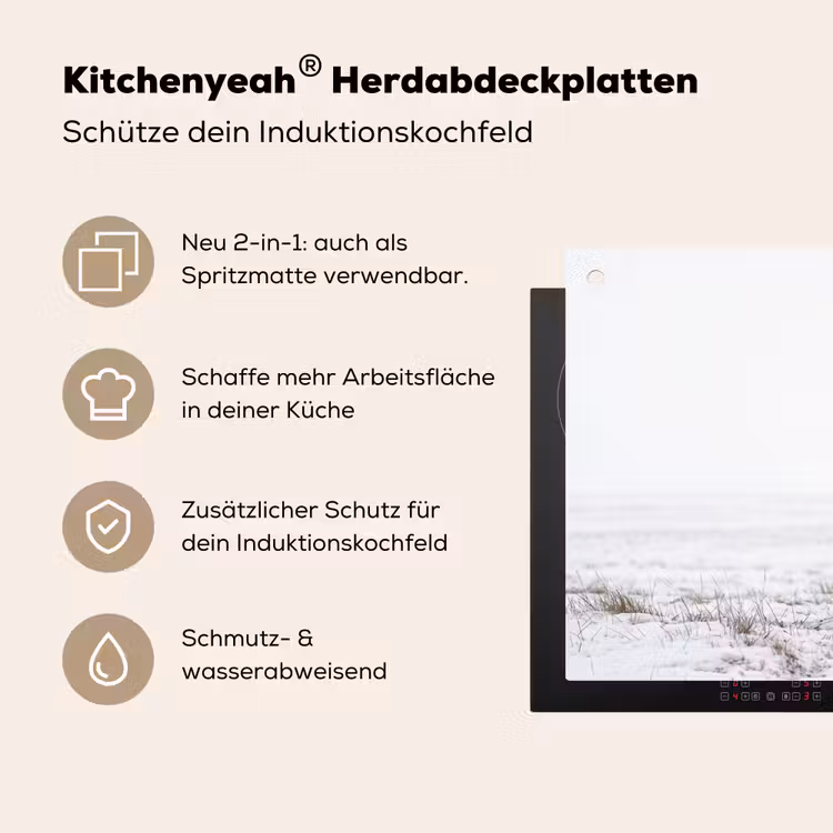 Rendier - Gewei - Sneeuw - Winter Inductie beschemer met haakjes klein -ky-usp-de
