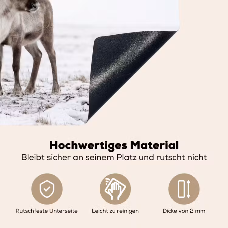 Rendier - Gewei - Sneeuw - Winter Inductie beschemer met haakjes klein -ky-onderkant-de