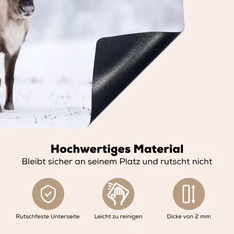 Rendier - Gewei - Toendra - Sneeuw - Wild Inductie beschemer met haakjes klein -ky-onderkant-de