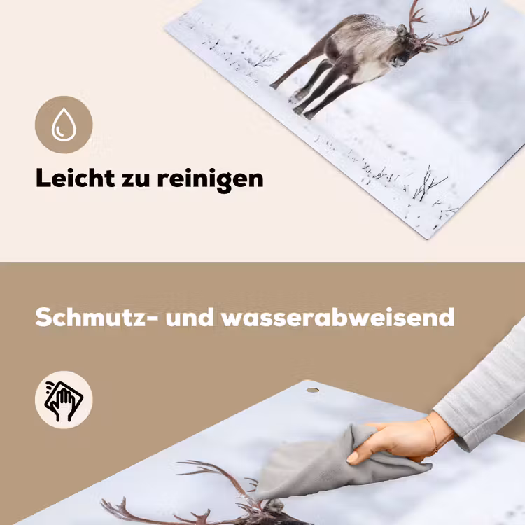 Rendier - Gewei - Toendra - Sneeuw - Wild Inductie beschemer met haakjes klein -ky-schoon-de