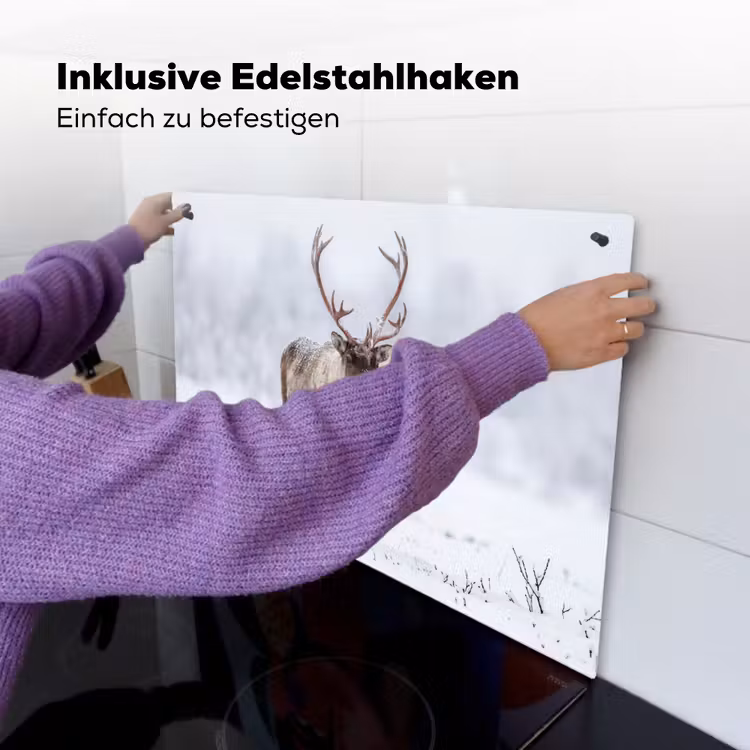 Rendier - Gewei - Toendra - Sneeuw - Wild Inductie beschemer met haakjes klein -ky-ophangen-de