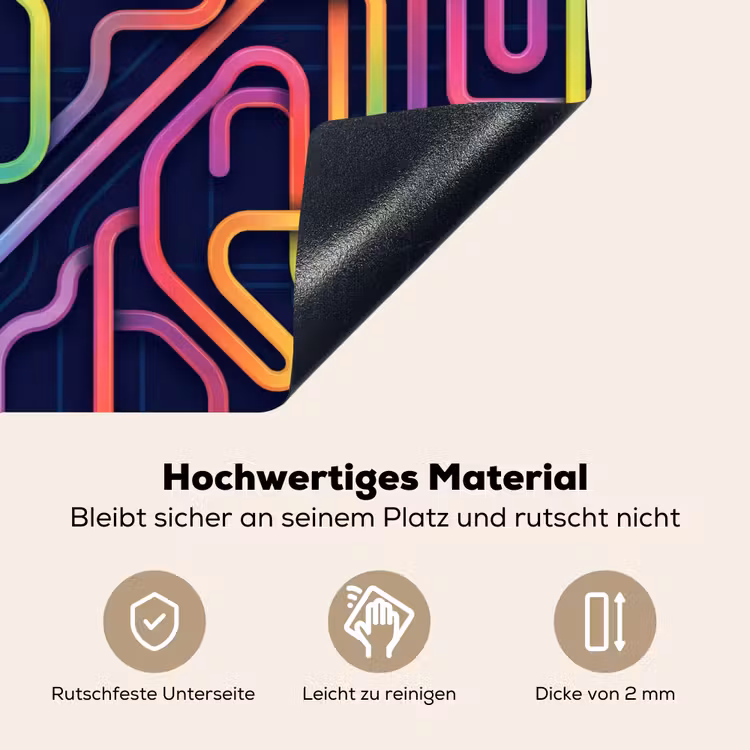 Retro - Abstract - Neon Inductie beschemer met haakjes klein -ky-onderkant-de