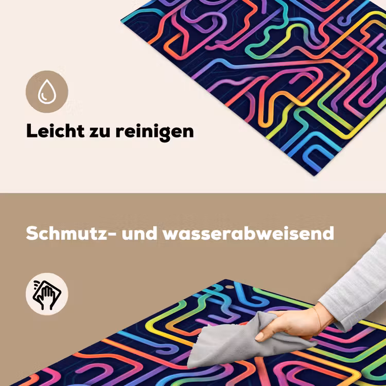Retro - Abstract - Neon Inductie beschemer met haakjes klein -ky-schoon-de
