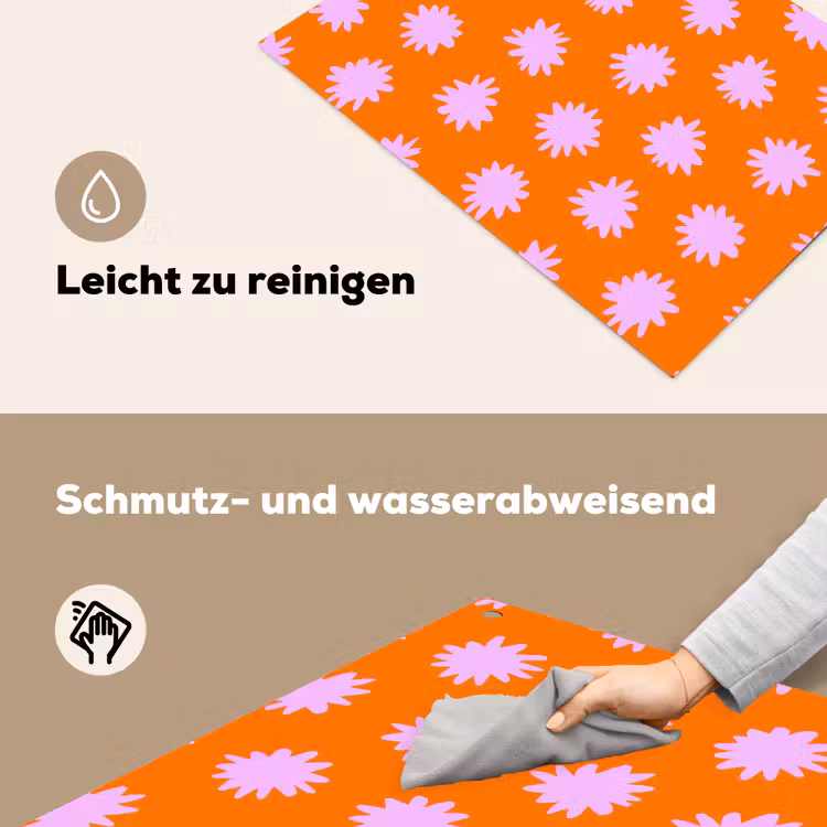 Retro - Bloemen - Oranje Inductie beschemer met haakjes klein 777 -ky-schoon-de