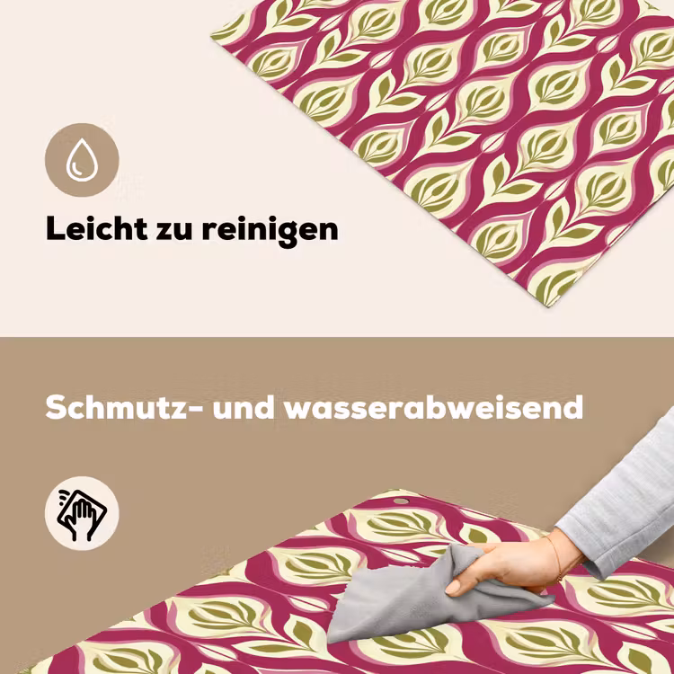 Retro - Floraal - Paars Inductie beschemer met haakjes klein 777 -ky-schoon-de