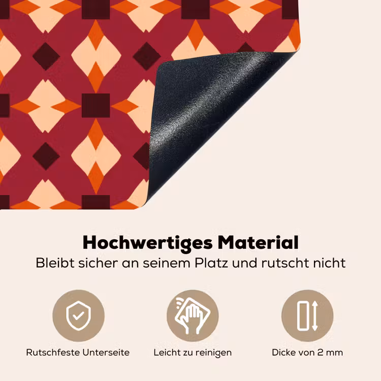 Retro - Patroon - Kleurrijk Inductie beschemer met haakjes klein 777 -ky-onderkant-de
