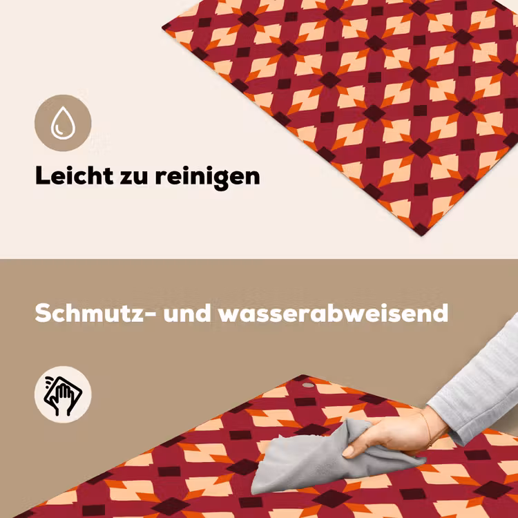 Retro - Patroon - Kleurrijk Inductie beschemer met haakjes klein 777 -ky-schoon-de