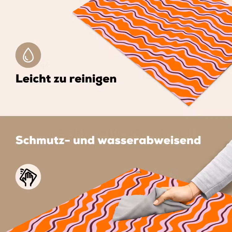 Retro - Golvend - Oranje Inductie beschemer met haakjes klein 777 -ky-schoon-de