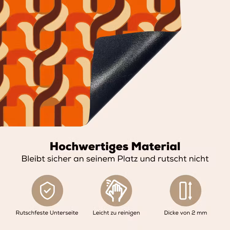 Retro - Modern - Kleurrijk Inductie beschemer met haakjes klein 777 -ky-onderkant-de